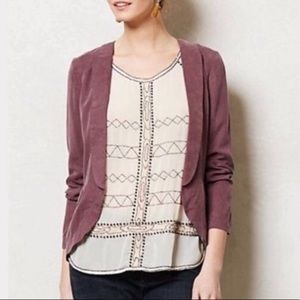 Anthropologie Elevenses Purple Whitby Blazer